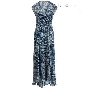 Women’s Polo Ralph Lauren Silk Gauze Wrap Dress in Blue SZ 6